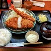 Tonkatsu Yama Ka - 厚切りロースかつ定食 　ご飯大盛り（無料）　1320円　エビフライ1本　660円