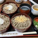 Heiwa Soba Honten - 3色割子蕎麦　上からおろし、山かけ、天かす