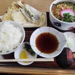長寿庵 - 料理写真:天ぷら定食ミニたぬきそばセット（税込1,000円）