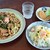 安藤うどん - 料理写真:うどん焼(中)、ばらずし、セルフの漬物、大根、筍の煮物