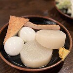 薄利多賣半兵ヱ - 大根×２　玉子×２　厚揚げ　さつま揚げ　各90円