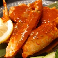 カニとフグの専門店 福島かにふぐ家 - ズワイガニ ケジャン   ほじったり、かぶりついたりして食べます