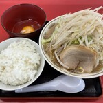 ラーメン もっけだの - 『朝食セット(ラーメンニンニク野菜マシマシ)』