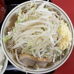 ラーメン もっけだの - 『朝食セット(ラーメンニンニク野菜マシマシ)』のハーフラーメンニンニク野菜マシマシ