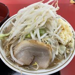 ラーメン もっけだの - 『朝食セット(ラーメンニンニク野菜マシマシ)』のハーフラーメンニンニク野菜マシマシ