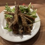 ODETTER - めりかりのフリット。こういう小魚系のフリット大好きー！めひかりとか、ワカサギとか♪
