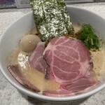 らぅめん考房 ありがた屋 - 「和風坦々麺(1,000円)」、「ローストポーク２枚（350円）」