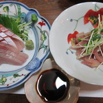 ・・・ - ヒラマサ、アオコのゴマ和え