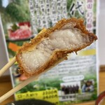 とんかつ 栄ちゃん - 熱々の右端。いつも惚れる