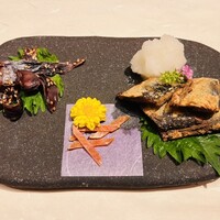 きときと 名古屋店 - 日本海珍味盛り合せ　こんかイワシ・ホタルイカの干したもの・クチコ