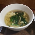 キッチン ブルー グローブ - ほうれん草と玉子スープ
