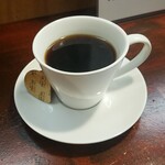 キッチン ブルー グローブ - ホットコーヒーのアップ