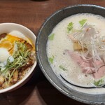 ヒャクブンノイチ - 鶏そばエスプレッソ(\850)+炙りチャーシュー丼(\450)