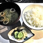 碧水荘 - 夕食（ご飯 ＆ 味噌汁 ＆ 香の物）