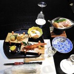 碧水荘 - 料理写真:夕食（はじめに並んでいた料理）