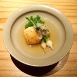 とり茶太郎 - 比内地鶏 胸肉と小蕪の揚げだし