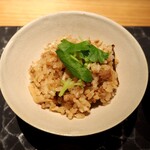とり茶太郎 - 松茸とそぼろの炊き込みご飯