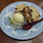 クルミパウンドケーキ＆栗アイス