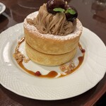 星乃珈琲店 - 栗のスフレパンケーキ2段 ¥1100