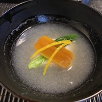 蕎味 櫂 - 白子豆腐、カブラのみぞれ仕立て、カラスミ