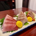 仙台牛タンと博多野菜巻き串の店 大舌賛 - 本日の鮮魚三点盛り