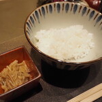 割烹さいお - 京丹波コシヒカリ＆なめ茸