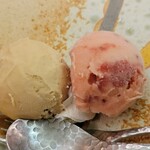 日本料理 村上 - ◆デザート ◇いちごアイス◇コーヒーアイス に生クリームを添えて ◇シャインマスカット