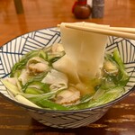 棊子麺茶寮 いしこん - 九条ねぎ棊子麺＋帆立トッピング