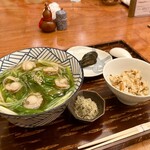 棊子麺茶寮 いしこん - 九条ねぎ棊子麺＋帆立トッピング