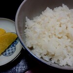 あららぎ - ランチの漬物、ご飯