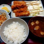 あららぎ - 串かつセット(700円税込)