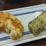 手打ちうどん 咲楽 - かしわ天＆竹輪の磯部