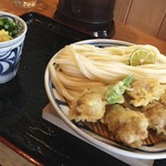 手打うどん かとう - かしわ天ざるうどん