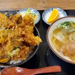 Sakura - 天丼と小うどんのセット(950円)