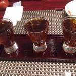 中国菜 二位 - きき酒セット（1000円）。