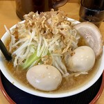 Menya Takami - 多華味節めん、麺も野菜も並、味玉トッピング