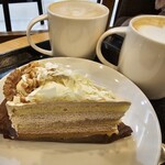 STARBUCKS COFFEE - スターバックスラテ＋ホワイトモカケーキ