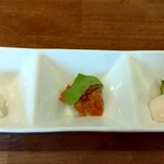 洋式料理とハンバーグのお店 EST - 日替わりの前菜３種 (2023.11.26)