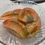 地鶏もも焼き 鳥刺し とりさくせす - 冷やしトマト