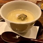 霞町 やまがみ - 白子の茶碗蒸し 蕗のとう