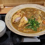 Choueiji Yutaka - とり天カレーうどん大盛、ご飯