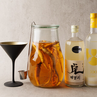 We also have Korean alcohol, makgeolli, wine, and domestic whiskey.