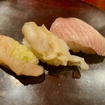 日々魚数寄 東木 - 食事 鰤 梅貝 甘海老