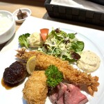 食工房 セルクル - One plate lunch C 有頭海老フライと人気メニューの盛り合わせ@2200