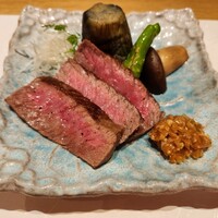神戸牛 しゃぶしゃぶ おもき 離れ 銀座店 - 神戸牛火取り､季節野菜添え
