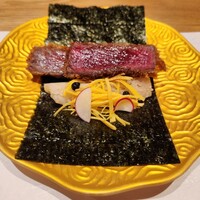 神戸牛 しゃぶしゃぶ おもき 離れ 銀座店 - 神戸牛フィレカツ海苔巻き
