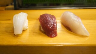 Nagasakino Ajidokoro Sushi Kappou Sakurai - イカ、赤身、ヒラメ