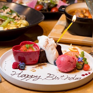 【誕生日・記念日】デザートプレートやホールケーキでお祝いを！