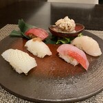 ヤマガタ0035 アル・ケッチァーノ コンチェルト - オイル寿司（マグロ　カサゴ　ヤリイカ　金目鯛　ホタテ　きくわた）