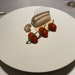 ASAHINA Gastronome - 黒舌平目＆アイコトマト 帆立貝のムースをファルスし　ボルディエバターで骨付きのままブレゼ 濃くのあるソースシャンパーニュ